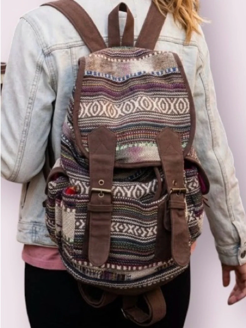 Stone Mountain Woven Southwestern Boho Backpack